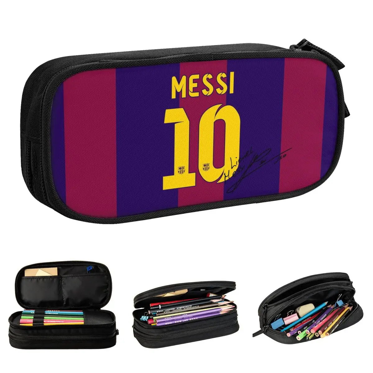 

Messied Soccer Pencil Cases Football 10 Messis Pen Bags Student Big Capacity Office Gifts Pencilcases