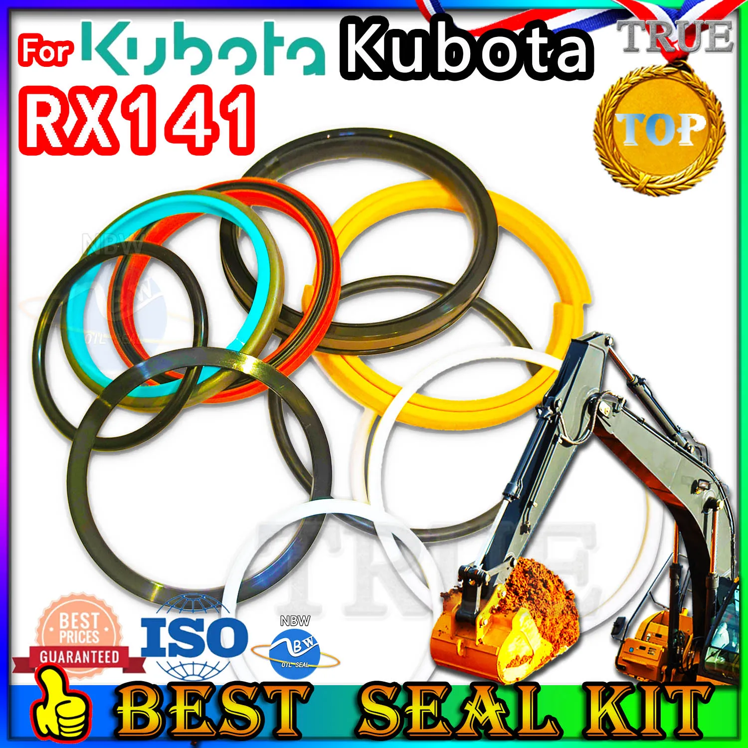 

For Kubota RX141 Oil Seal Repair Kit Boom Arm Bucket Excavator Hydraulic Cylinder Best Reliable Mend proof Center Swivel Pilot
