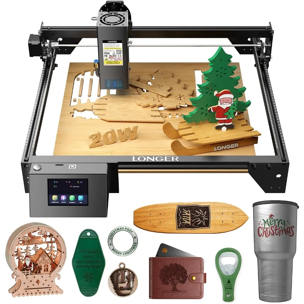 

Longer RAY5 Laser Engraver 130W, Higher Accuracy Laser Engraver 20W Output Power, 3.5"Touch Screen APP Offline Control