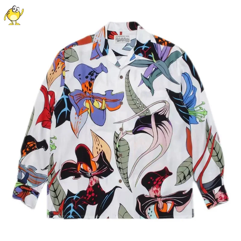 Рубашка WACKO MARIA Женская с длинным рукавом, Повседневная модная уличная одежда с цветочным принтом, топ для мужчин и женщин, весна-лето
Рубашка WACKO MARIA Женская с длинным рукавом, Повседневная модная уличная одежда с цветочным принтом, топ для мужчин и женщин, весна-лето