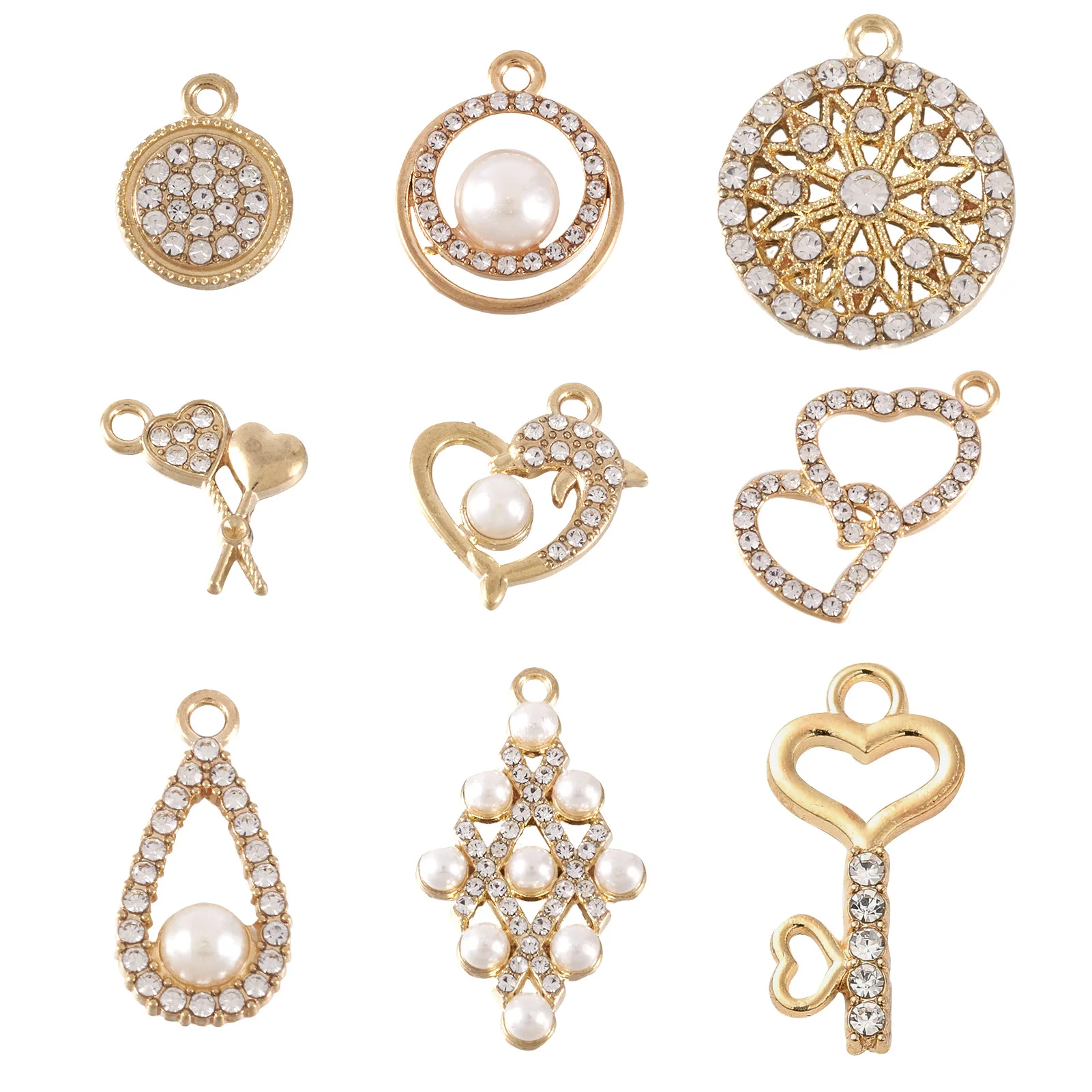 36pcs Alloy Rhinstone with Pearl Pendants Heart Teardrop Charms for Diy Women Girls Earrings Necklace Jewelry Making Accessories
36pcs Alloy Rhinstone with Pearl Pendants Heart Teardrop Charms for Diy Women Girls Earrings Necklace Jewelry Making Accessories
