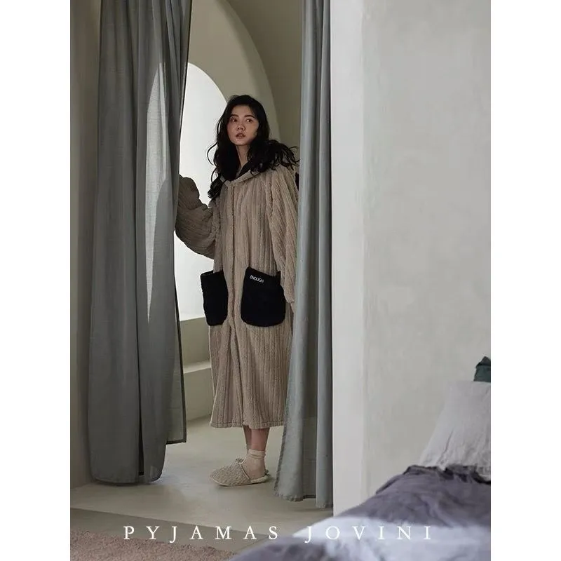 Winter women's home plush sweater warm soft pocket pullover three-dimensional ears long skirt pajamas pajamas skirt cute knit
Winter women's home plush sweater warm soft pocket pullover three-dimensional ears long skirt pajamas pajamas skirt cute knit