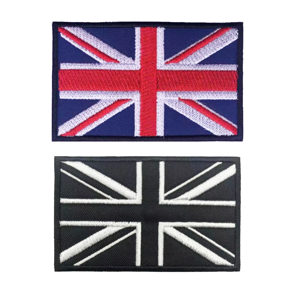 

British flag U.K Patches England Britain Armband Embroidered Patch Hook & Loop Iron On Embroidery Badge Military Stripe