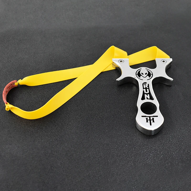 

Mini Stainless Steel Slingshot Silver White High Precision High Elasticity Aiming Shooting Hunting and Outdoor Portable Gadgets