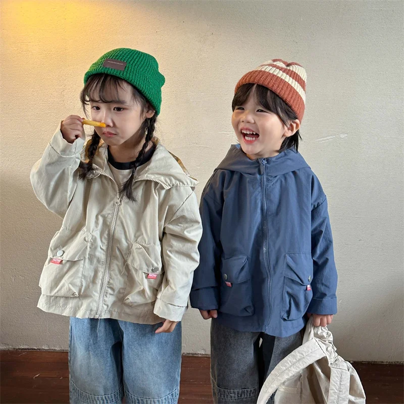 

Girls Coat Overcoat Jacket Windbreak Outerwear 2024 Hooded Jean Spring Autumn Cotton Plus Size Teenagers Children's Clothing