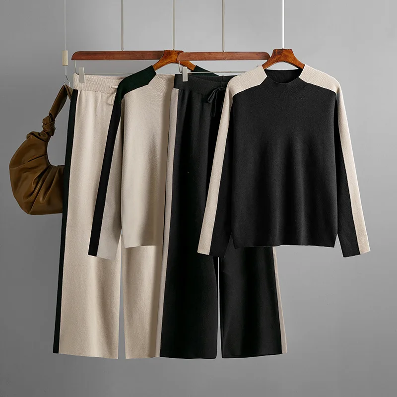 Warm Patchwork Sweaters Pant Set 2023 New Autumn Winter 2 Pieces Suits New Fashion Casual Loose Tops High Waiar Wide Leg Pants
Warm Patchwork Sweaters Pant Set 2023 New Autumn Winter 2 Pieces Suits New Fashion Casual Loose Tops High Waiar Wide Leg Pants
