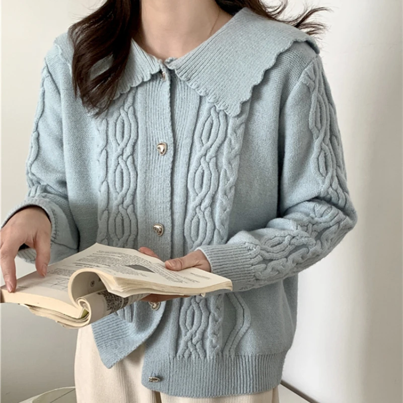Korean Cardigan Fashion Knitting Turn-down Collar Cardigans Women Autumn Winter Elegant Pink Sweaters Jumpers Tops
Korean Cardigan Fashion Knitting Turn-down Collar Cardigans Women Autumn Winter Elegant Pink Sweaters Jumpers Tops