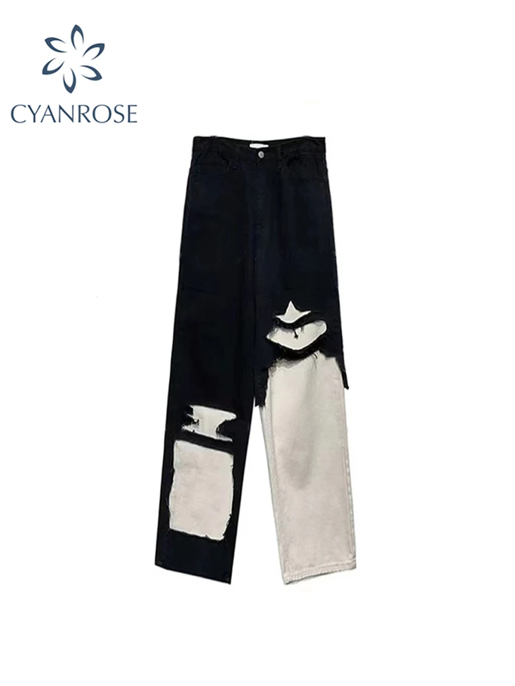 2023 Women's Patchwork Jeans Ripped Baggy Denim Trousers High Waist Korean Streetwear Gothic Vintage Punk Wide Leg Pants Summer
2023 Women's Patchwork Jeans Ripped Baggy Denim Trousers High Waist Korean Streetwear Gothic Vintage Punk Wide Leg Pants Summer
