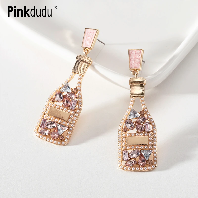 Pinkdudu Fashion 4 Color Rhinestone Wine Bottle Drop Earrings Romantic Imitation Pearl Champagne Earring for Women Jewelry PD610
Pinkdudu Fashion 4 Color Rhinestone Wine Bottle Drop Earrings Romantic Imitation Pearl Champagne Earring for Women Jewelry PD610