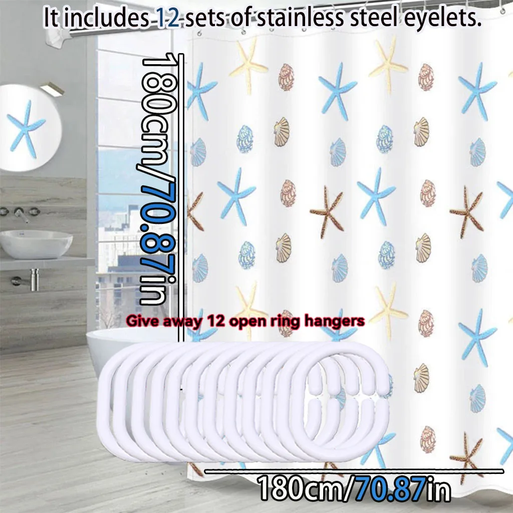 Cartoon pattern starfish bathroom shower curtain Bathroom partition curtain light opaque Waterproof material bathroom more refre Cartoon pattern starfish bathroom shower curtain Bathroom partition curtain light opaque Waterproof material bathroom more refre
