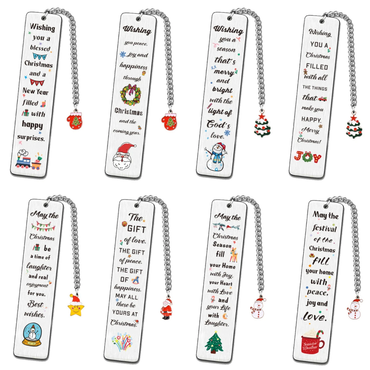 Metal Bookmark with Pendant Stainless Steel Paper Page Holder Book Clips Christmas Santa Claus Stationery Gift
Metal Bookmark with Pendant Stainless Steel Paper Page Holder Book Clips Christmas Santa Claus Stationery Gift