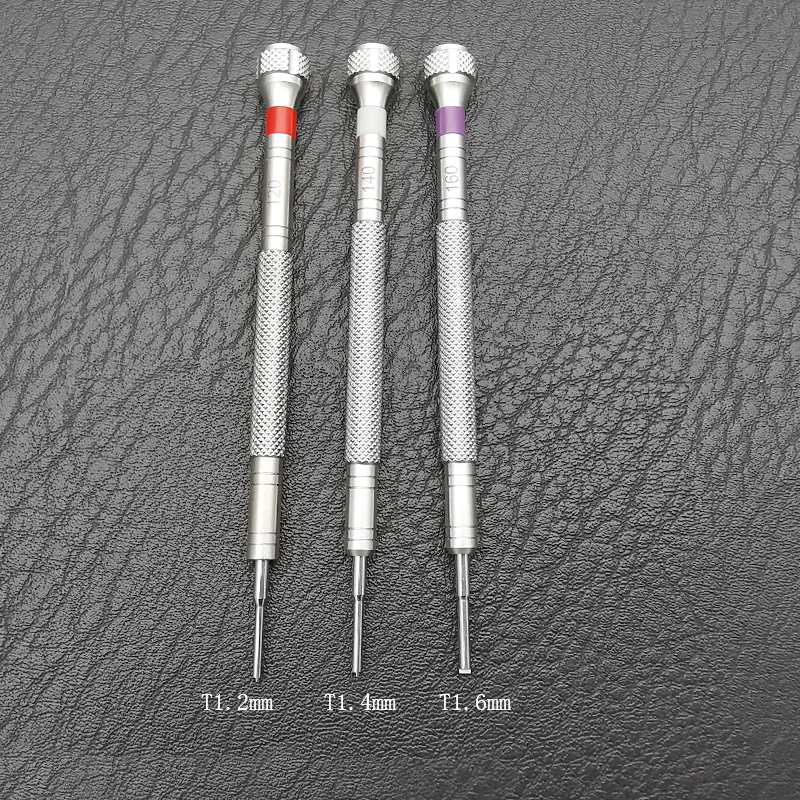 

High Quality T Shape Blade Screwdriver For Watch Bracelet Band Screws 1.2mm 1.4mm 1.6mm, Watch Tools With PVC Tube Packing