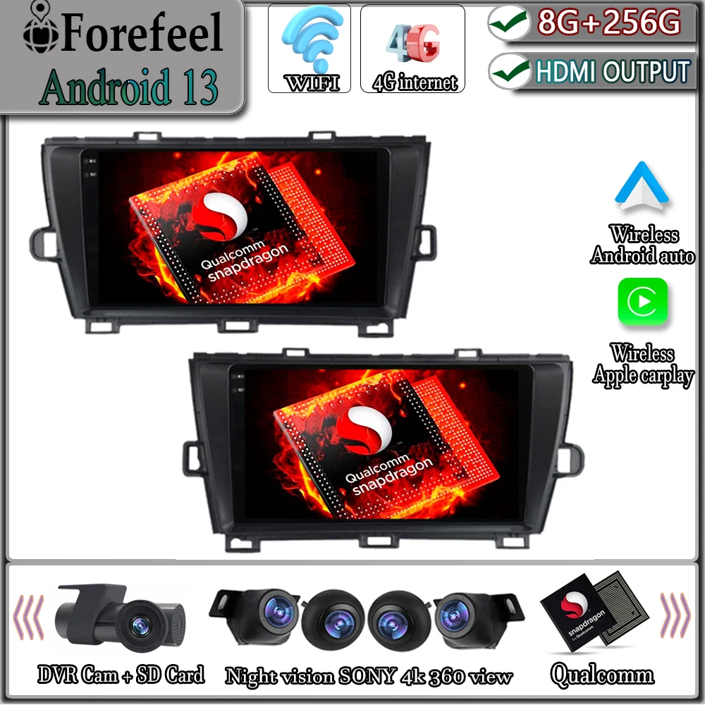 

Qualcomm Snapdragon Android 13 For Toyota Prius XW30 2009-2015 Multimedia Head Unit Auto Radio Navigation GPS DVD Car Player BT