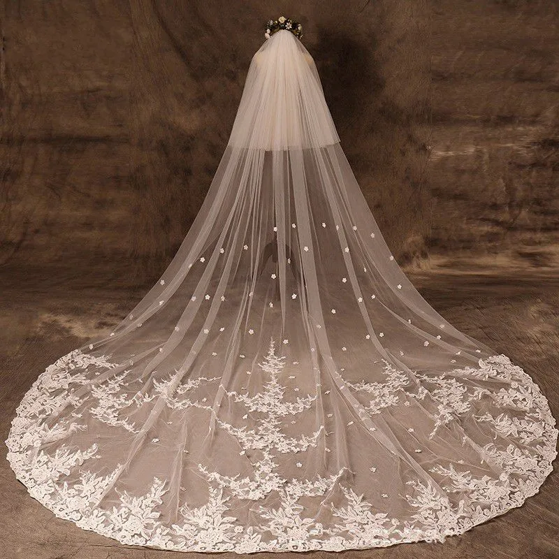 Cathedral Wedding Veils Two Layers with Comb Lace Applique Matrimonio boda Wedding accessories welon Wedding boda
Cathedral Wedding Veils Two Layers with Comb Lace Applique Matrimonio boda Wedding accessories welon Wedding boda