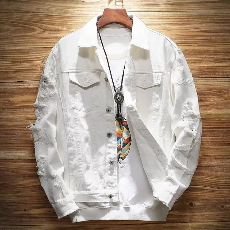 Men's Denim Jacket with Hole Male Jean Coats Ripped Autumn White Trendy Korea in Lowest Price Low Cowgirl High Quality Y2k New G
Men's Denim Jacket with Hole Male Jean Coats Ripped Autumn White Trendy Korea in Lowest Price Low Cowgirl High Quality Y2k New G