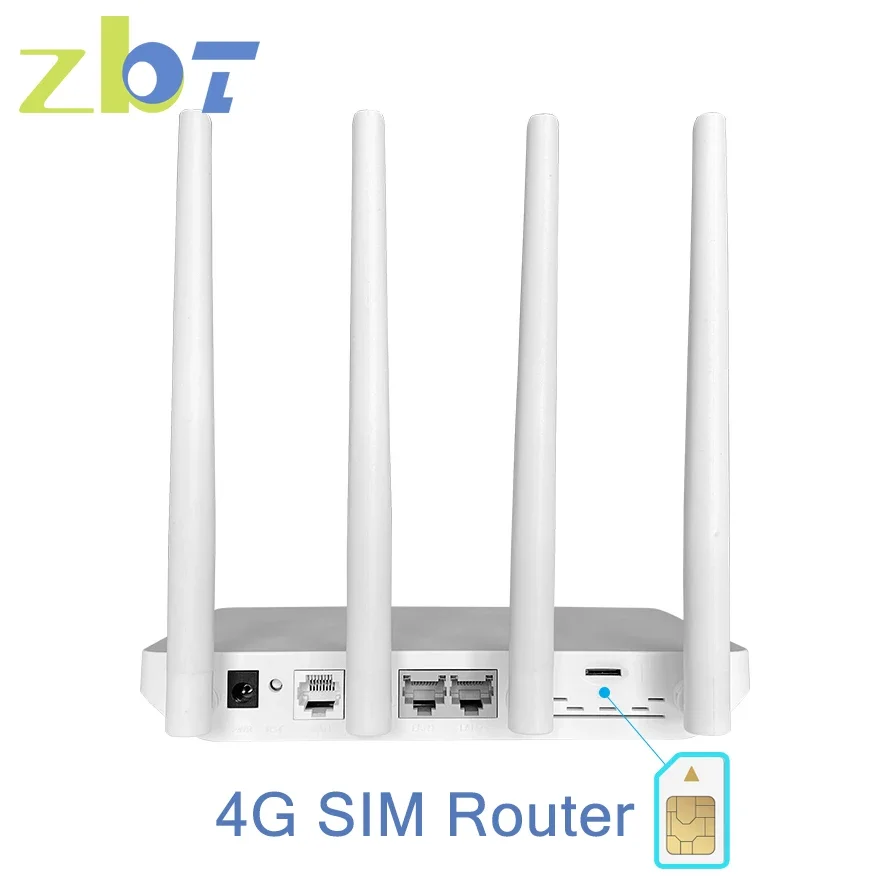 

ZBT 4G WI-FI роутер WI-FI SIM-карта EC200AEUHA модем 2,4 ГГц 5 ГГц двухдиапазонный WI-FI 300 Мбит/с 1200 Мбит/с 2 LAN WAN LTE роутер для дома