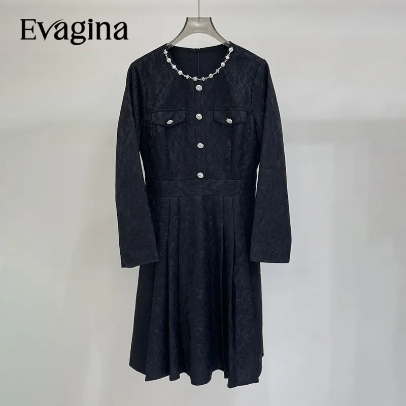 Модное дизайнерское осеннее новое платье Evagina, женское офисное платье миди с круглым вырезом, длинным рукавом и бисером
Модное дизайнерское осеннее новое платье Evagina, женское офисное платье миди с круглым вырезом, длинным рукавом и бисером
