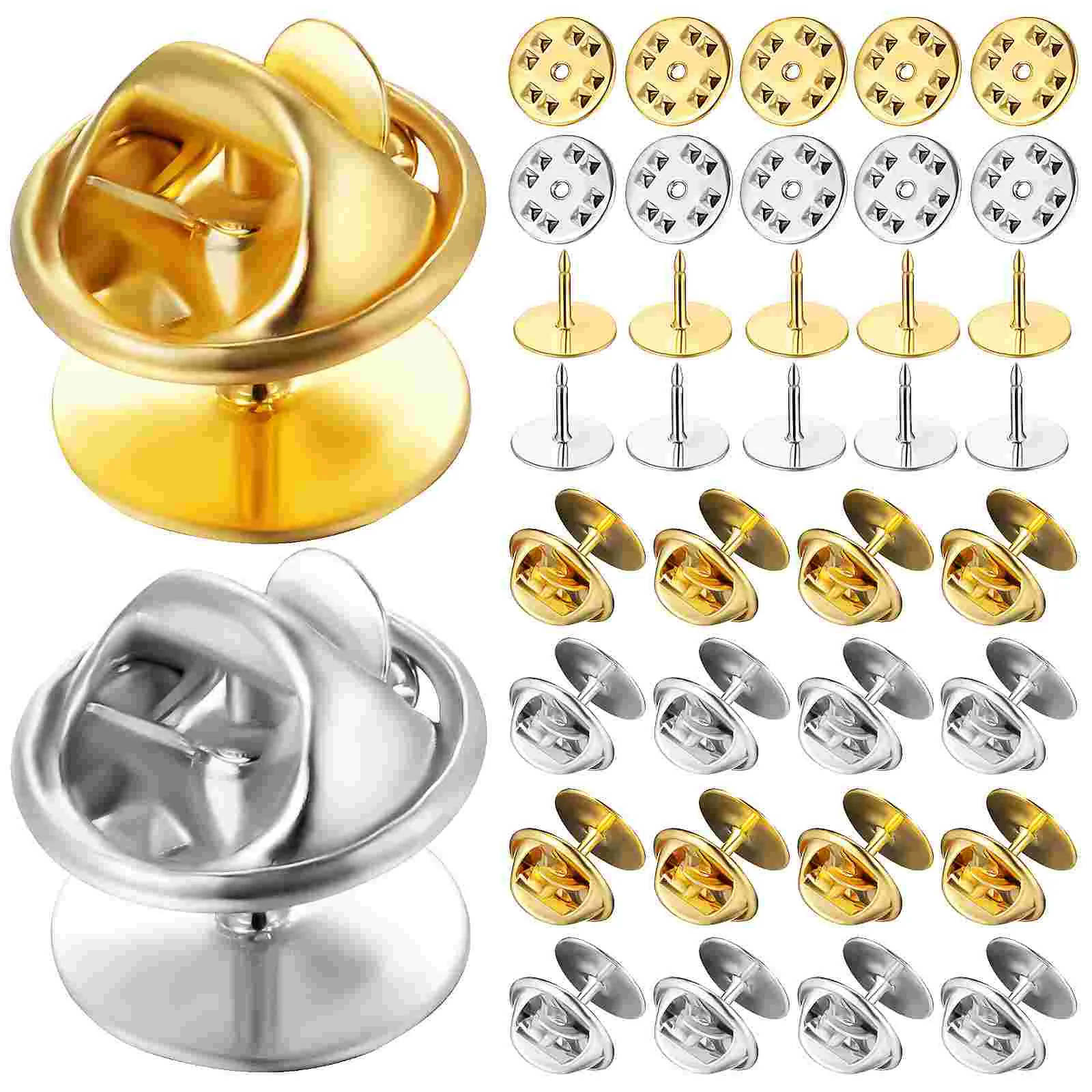 60 Sets Locking Hat Tie Set DIY Jewelry Pin Butterfly Hat + Flat (30 Gold Silver) Hair Jewls Backs Lapel Accessories
60 Sets Locking Hat Tie Set DIY Jewelry Pin Butterfly Hat + Flat (30 Gold Silver) Hair Jewls Backs Lapel Accessories