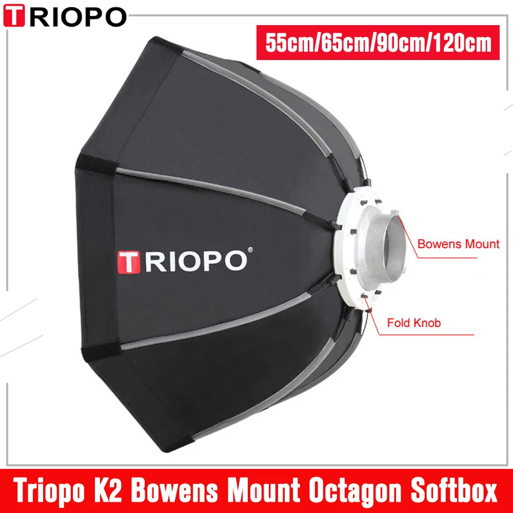 

Triopo 55cm 65cm 90cm 120cm Bowens Mount Foldable Octagon Umbrella Softbox for Sokani X100 COLBOR Godox Aputure LED Video Light