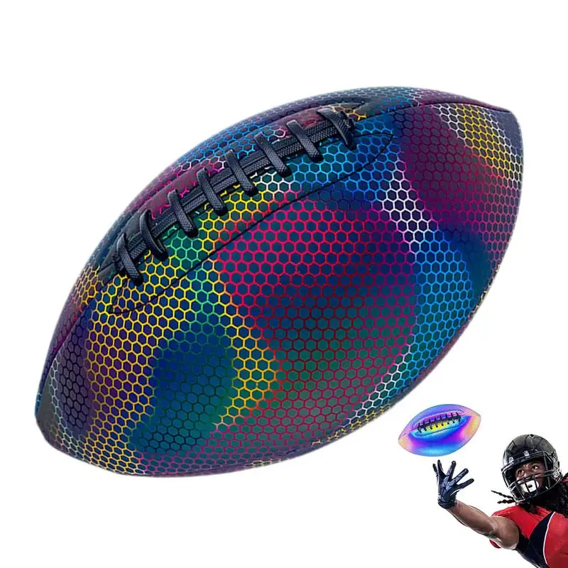 Glowing Reflective Football Fluorescent Reflective American Football Training Ball Light Up Reflective American Football Toy
Glowing Reflective Football Fluorescent Reflective American Football Training Ball Light Up Reflective American Football Toy