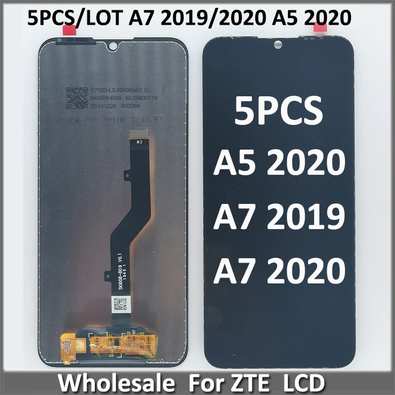 

5 шт./партия, ЖК-дисплей с сенсорным дигитайзером в сборе для ZTE Blade A5 2020 A7 2019 / A7S 2019 / A7 2020