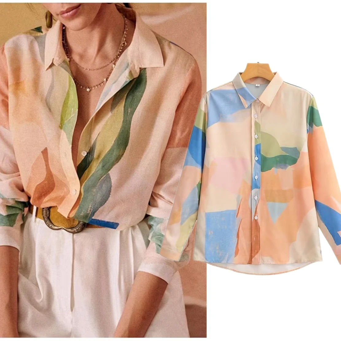 Withered Autumn Spring Tropical Print Long Sleeve Shirt Fashion Casual Blouse Women
Withered Autumn Spring Tropical Print Long Sleeve Shirt Fashion Casual Blouse Women