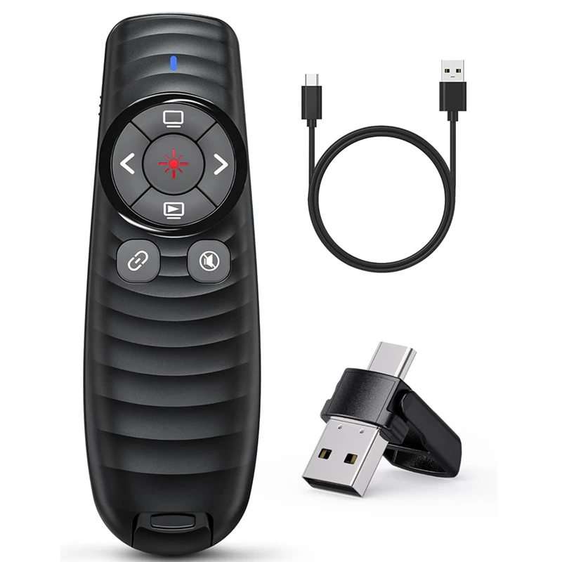 Беспроводной Перезаряжаемый пульт дистанционного управления Clicker 2 в 1 USB/Type C для презентаций Powerpoint, прочная красная лазерная указка для презентаций PPT Clicker
Беспроводной Перезаряжаемый пульт дистанционного управления Clicker 2 в 1 USB/Type C для презентаций Powerpoint, прочная красная лазерная указка для презентаций PPT Clicker
