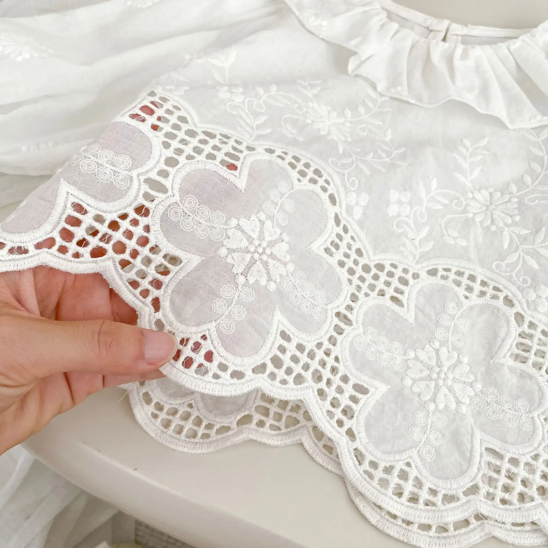 2025 Autumn New Girls Long Sleeve Lace Embroidery Shirts Solid Baby Girl Lapel Blouse Cotton Kids Tops Children Clothes 11 Sffacb7a9882b4221a7308495d96aff66q