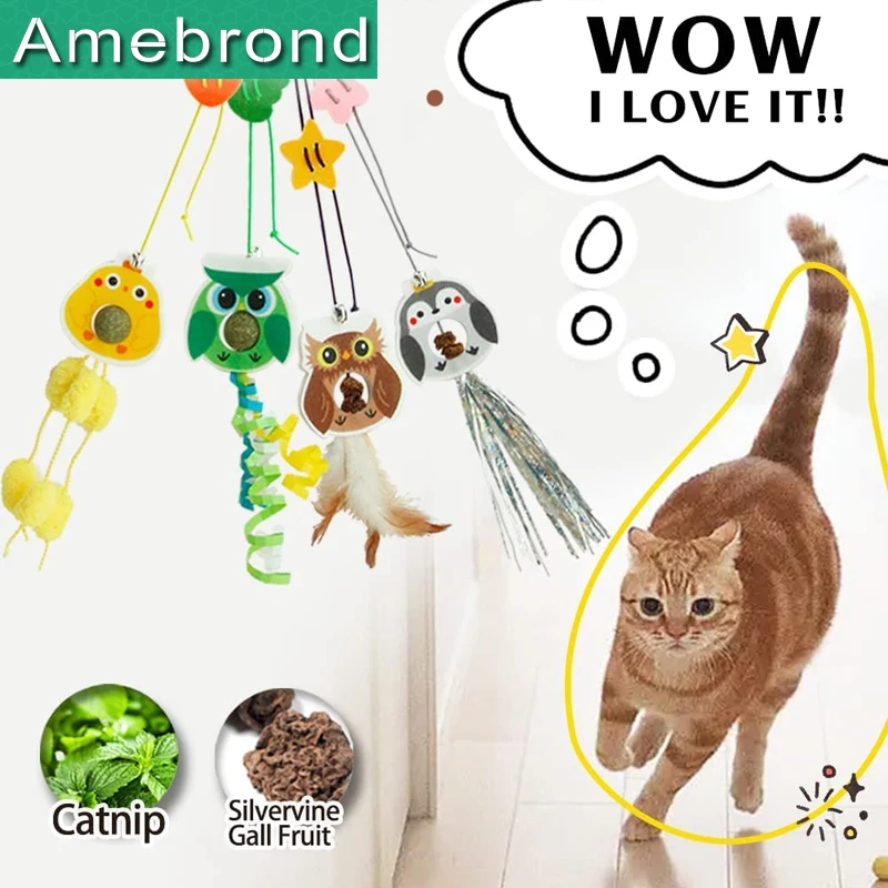 Interactive Cat Toy,4pcs Hanging Simulation Cat Toy with Catnip Balls/Silvervine Gall Fruit for Teeth Cleaning,Cat Teaser Toy
Interactive Cat Toy,4pcs Hanging Simulation Cat Toy with Catnip Balls/Silvervine Gall Fruit for Teeth Cleaning,Cat Teaser Toy