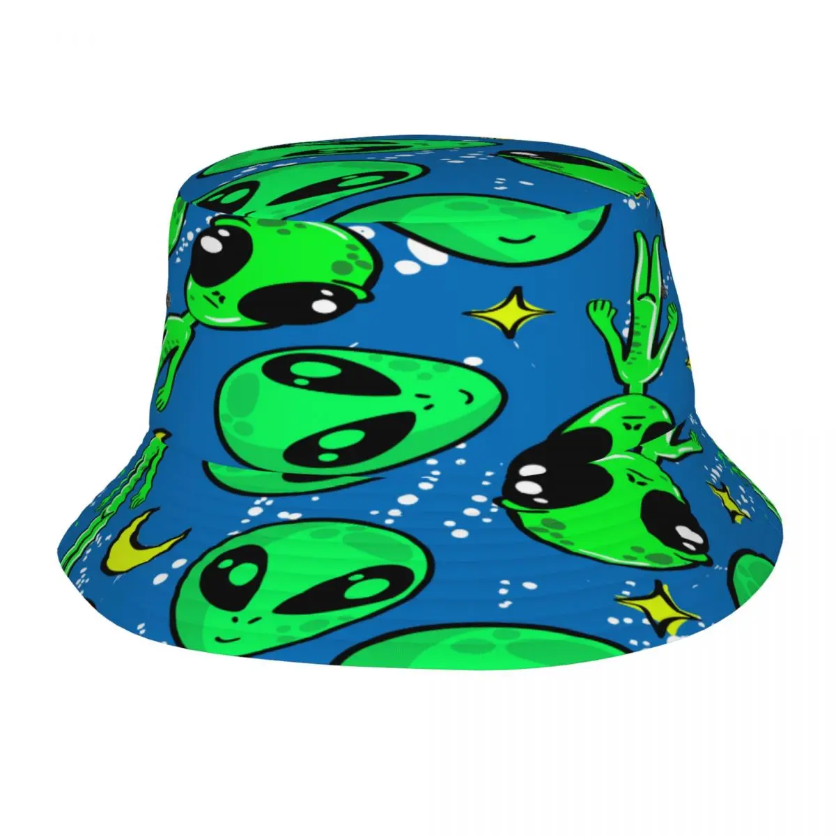 

Alien Space Pattern Unisex Casual Sun Hat Bucket Hat for Men Women Bob Hip Hop Caps Summer Fisherman Hat Panama