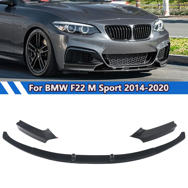 

MagicKit Front Bumper Lip Splitters Diffuser Carbon Fiber Look For BMW 2 Series F22/F23 2013-2018 with M Sport Style Body Kit
