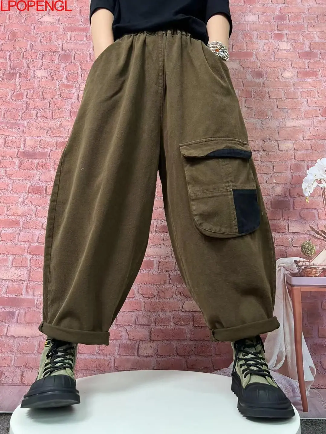 Autumn New Casual Versatile Loose Patchwork Pocket Harem Pants Trend Woman High Waist Personality Streetwear Ankle-length Pants
Autumn New Casual Versatile Loose Patchwork Pocket Harem Pants Trend Woman High Waist Personality Streetwear Ankle-length Pants