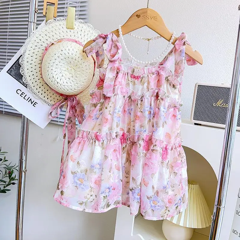 Girls' Flower Print Dress Children's Sling Summer Baby Sweet Princess Dress Get Hat One Piece Dropshipping for Free-WSNY
Girls' Flower Print Dress Children's Sling Summer Baby Sweet Princess Dress Get Hat One Piece Dropshipping for Free-WSNY