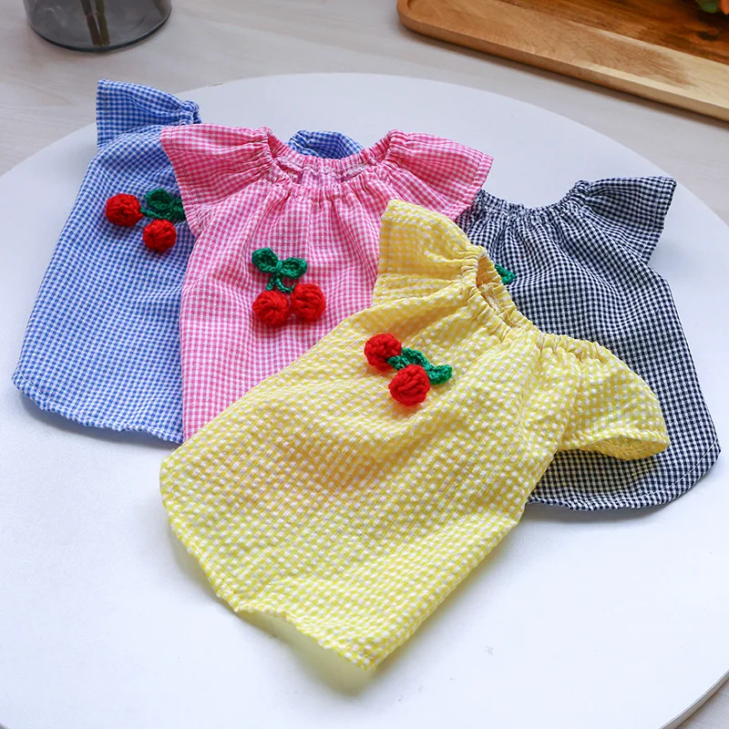 Brand Designer Summer Pet Dogs Clothes Sleeveless Plaid Doll Shirt Princess Girl Puppy Pullover Elastic Collar Cat Vest T Shirt
Brand Designer Summer Pet Dogs Clothes Sleeveless Plaid Doll Shirt Princess Girl Puppy Pullover Elastic Collar Cat Vest T Shirt