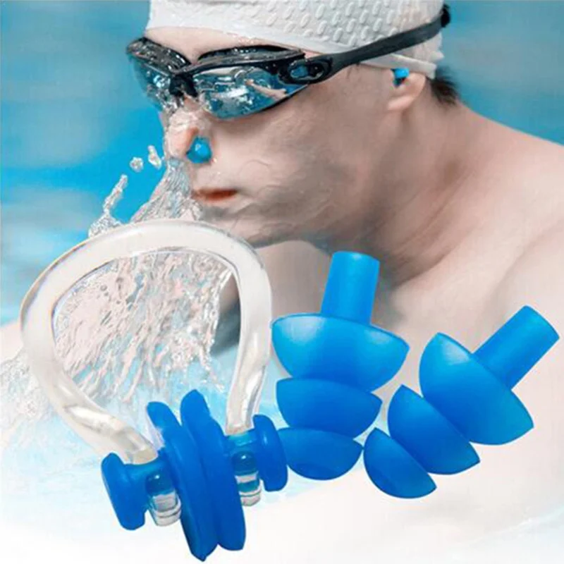 Two piece swimming nose clip earplug set, made of silicone material, essential for swimming earplugs for swimming
Two piece swimming nose clip earplug set, made of silicone material, essential for swimming earplugs for swimming