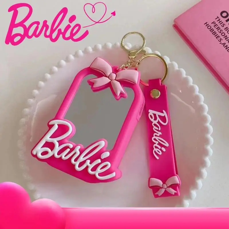 

Силиконовый брелок для ключей, мультяшный аниме Барби, мини-кошелек для монет, зеркало для макияжа, Ins портативные милые игрушки для девочек, подарок для девушки
