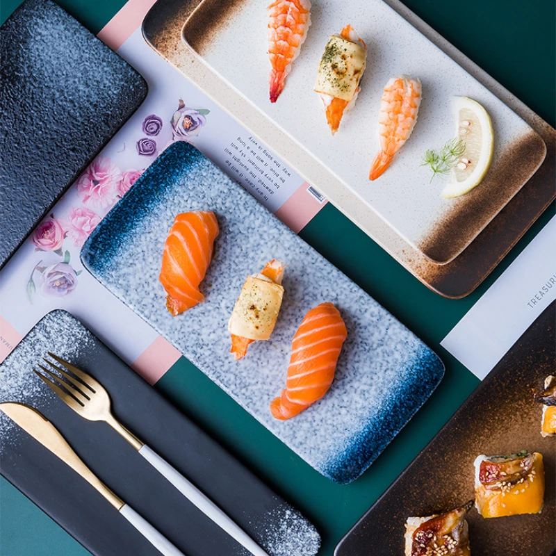 Sushi Dish Home Ceramic Western Dish Creative Rectangular Dish Japanese Plates Cutlery Large Dessert Plate
Sushi Dish Home Ceramic Western Dish Creative Rectangular Dish Japanese Plates Cutlery Large Dessert Plate