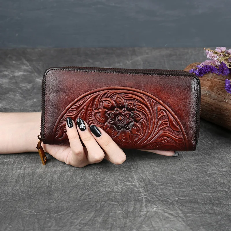 Women's Leather Wallet Long New Style Clutch Vintage Purses Card Holder Embossed Mobile Phone Bag
Women's Leather Wallet Long New Style Clutch Vintage Purses Card Holder Embossed Mobile Phone Bag