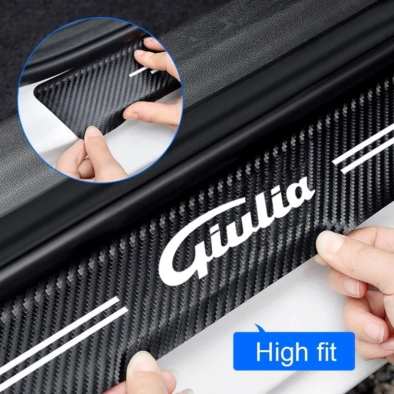 

for Alfa Romeo Giulia Car threshold anti stepping protection strip trunk anti scraping strip carbon fiber sticker decoration