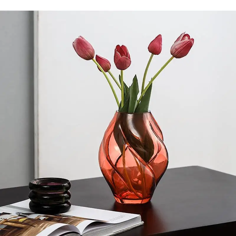 

Creative Floral Shape Relief Vase Desk Decoration Transparent Glass Vases Hydroponics Flower Pots Decorative Flower Arrangement