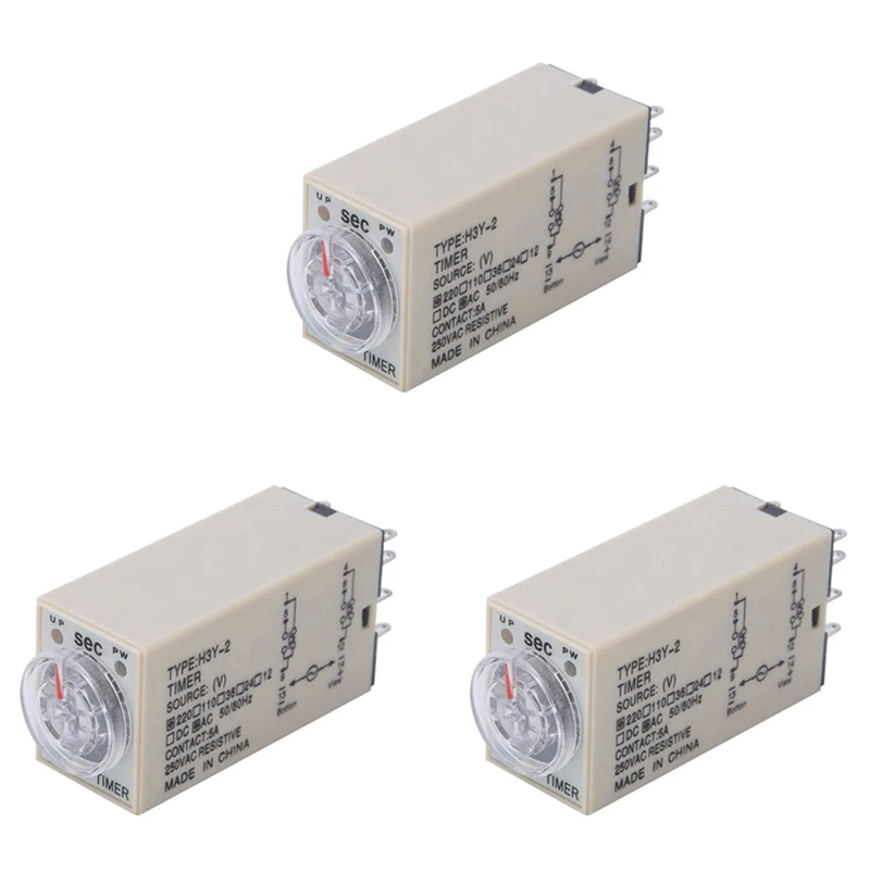 3X 10S Delay Timer Time Relay H3Y-2 AC 220V 8 PIN Adjusting Knob Control Timing Relay For Household Electrical Systems
3X 10S Delay Timer Time Relay H3Y-2 AC 220V 8 PIN Adjusting Knob Control Timing Relay For Household Electrical Systems
