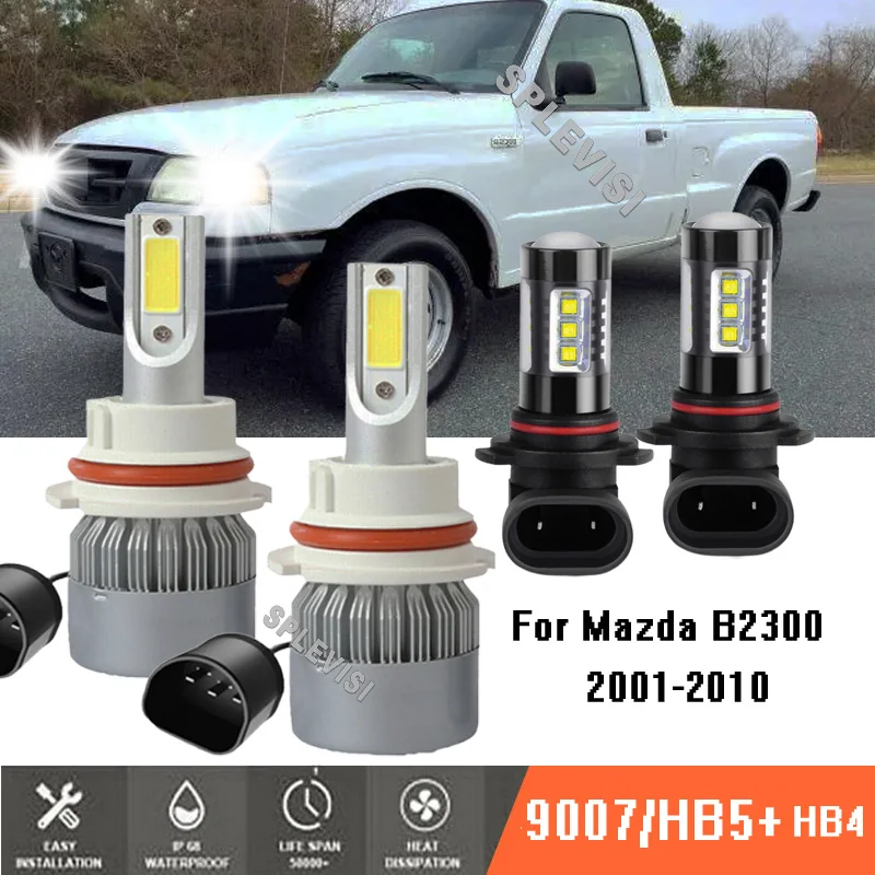 4x HB5/9007 LED Headlight Bulb Hi/Low Beam+9006 Fog Lights 6000K White for Mazda B2300 2001-2010 2002 2003 2004 2005 2006 2007
4x HB5/9007 LED Headlight Bulb Hi/Low Beam+9006 Fog Lights 6000K White for Mazda B2300 2001-2010 2002 2003 2004 2005 2006 2007