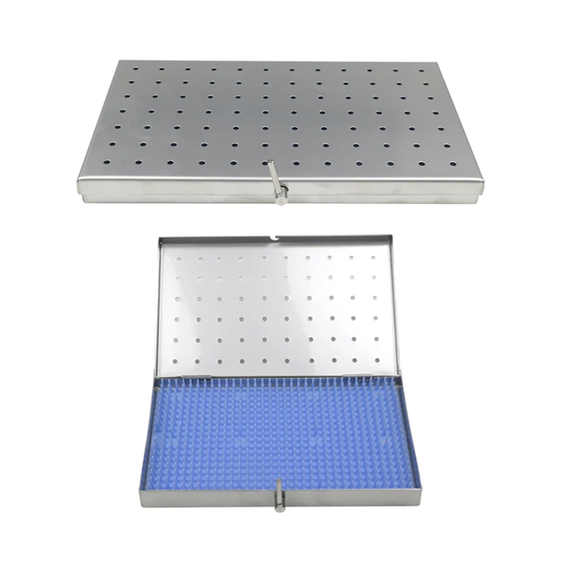 Autoclavable Sterilization Tray Case with Silicone Pad Stainless Steel Disinfection Box for Holding Instrument
Autoclavable Sterilization Tray Case with Silicone Pad Stainless Steel Disinfection Box for Holding Instrument