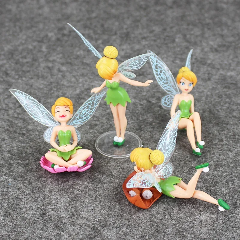 

4Pcs/lot Disney Princess Tinkerbell Tinker Bell Faery Fairy Elf Flower Elves PVC Action Figure Model Toys Dolls