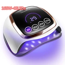 UV LED Nail Lamp 168W Nail Dryer for Nails Lamp 4 Timer Setting Auto Sensor Temperature Protection Gel Nail Polish Curing Dryer
UV LED Nail Lamp 168W Nail Dryer for Nails Lamp 4 Timer Setting Auto Sensor Temperature Protection Gel Nail Polish Curing Dryer