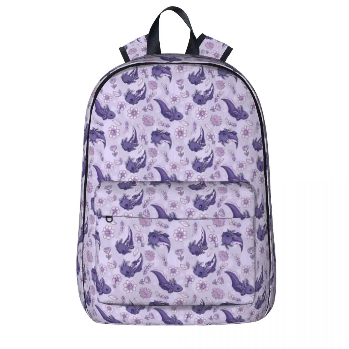 

Floral Speckled Axolotl Pattern Winter Edition Backpacks Student Book bag Shoulder Bag Laptop Rucksack Fashion Travel Rucksack