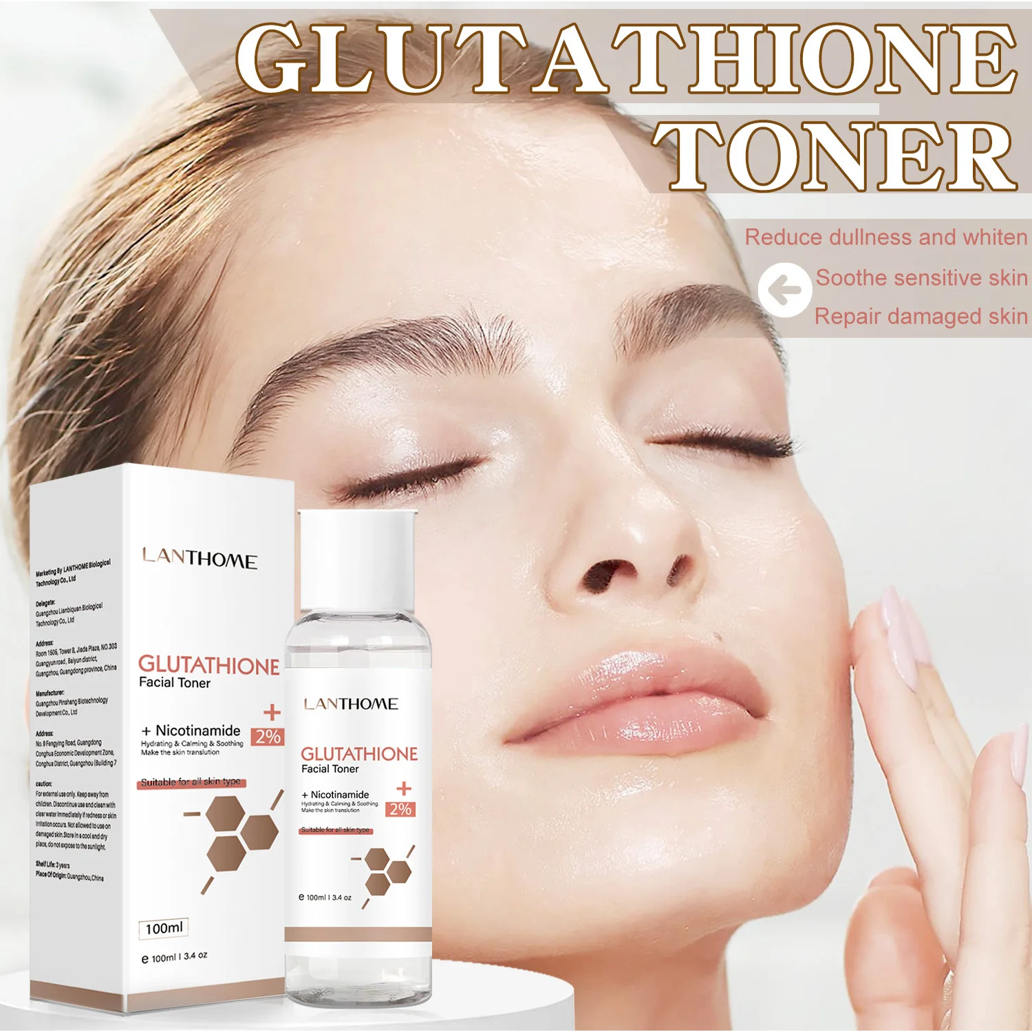Advanced Glutathione Skin Whitening Serum - Brightening Face Toner and Moisturizer
Advanced Glutathione Skin Whitening Serum - Brightening Face Toner and Moisturizer