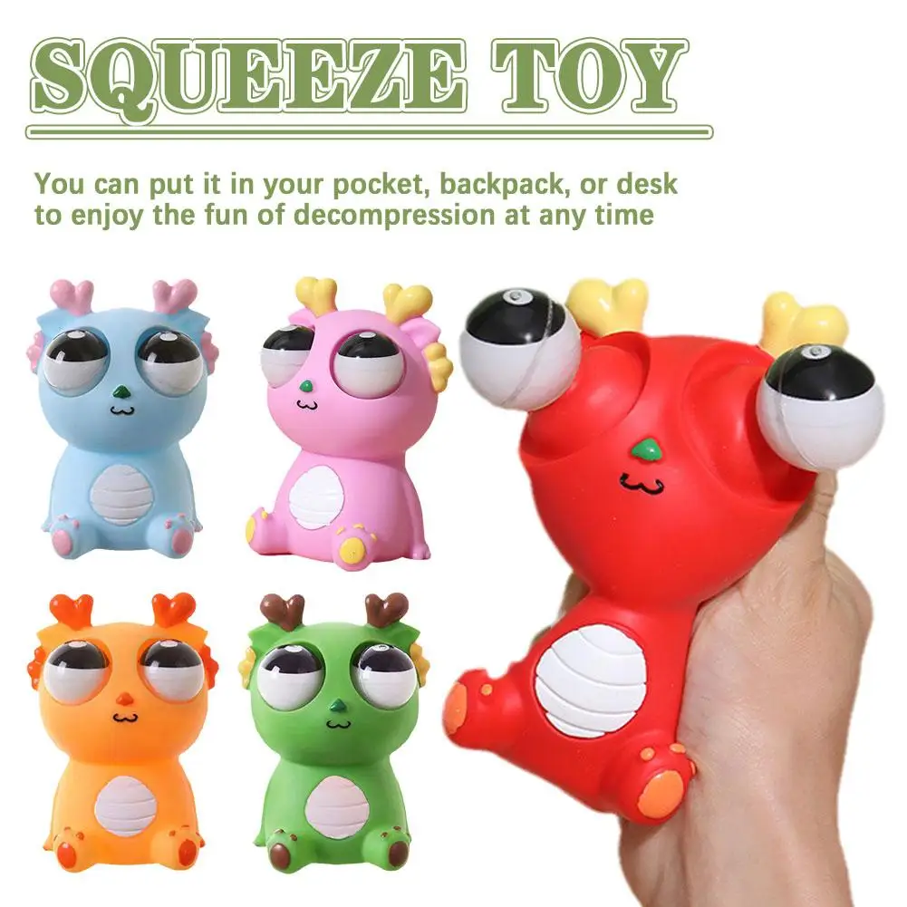 

Squeeze Toy Eyeball Burst Dragon Patent Cartoon Cute Dragon Anxiety Relief Prank Explosive Funny Stress Adult Doll Relieve D8C1