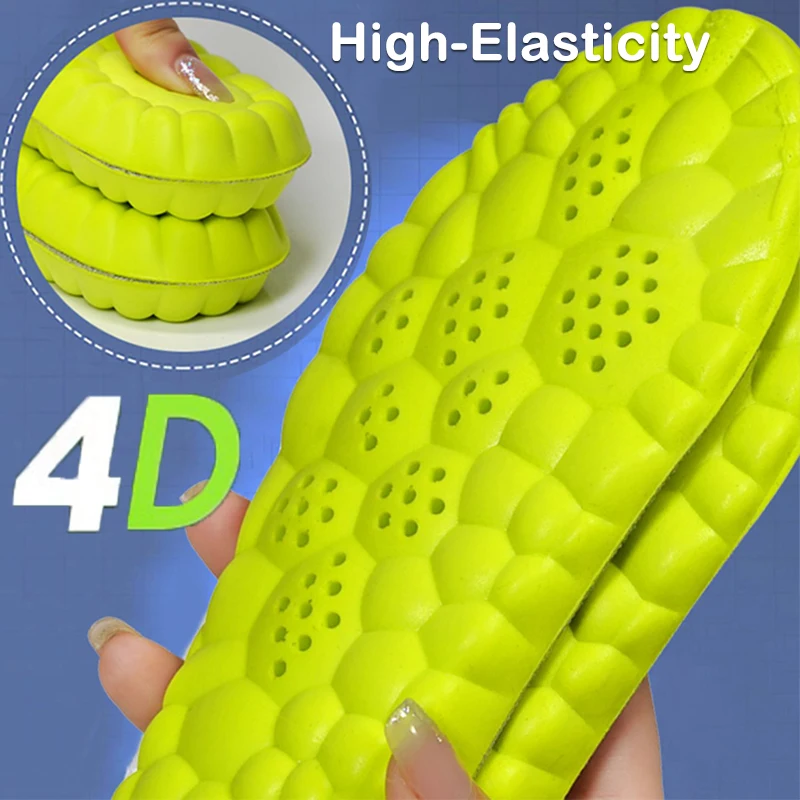 

4D Latex Massage Insole Orthopedic Sport Insoles Soft Breathable High-elasticity Shock Absorption Running Shoe Pad for Men Women
