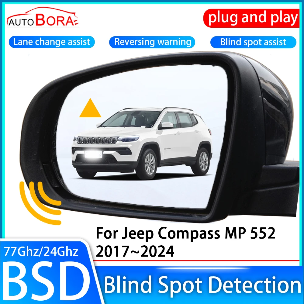 

AutoBora Car Blind Spot Detection System BSD BSA BSM Sensor Drive Rear Mirror Monitoring for Jeep Compass MP 552 2017~2024